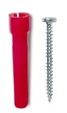 Plastplugg Röd inkl. Skruv 3,5 x 40 mm Heco